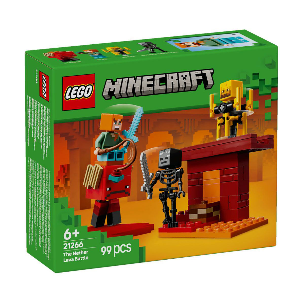 Конструктор LEGO Minecraft Битва з лавою у Незері, 99 деталей, від 6 років (21266)
